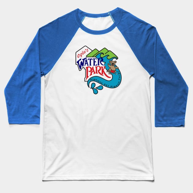 Ogle's Water Park Pigeon Forge Tennessee Smoky Mountains Baseball T-Shirt by GlimmerDesigns